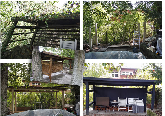 Carport aus Fichte als Unterstand für Holz, Stühle, Gartengeräte etc.